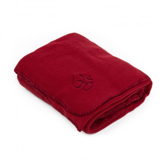 BODHI ASANA Coperta Yoga In Pile – 150x200 Cm, Morbida E Calda Per Shavasana, Meditazione, Con Ricamo Loto, Bordeaux, Lavabile