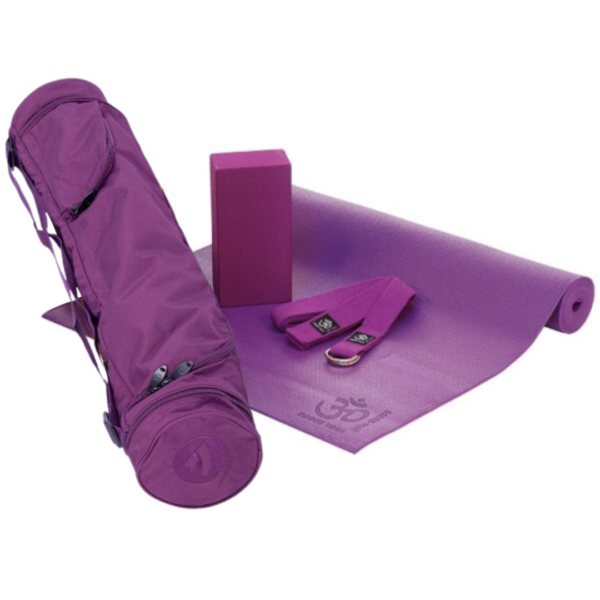 Set asana tappetino yoga + cintura + blocco + borsa portatappetino